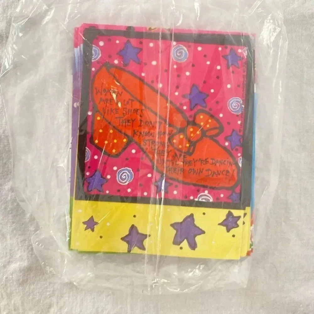 VTG 6/pk BLANK‎  Greeting Cards Shoes Stars Funny Leanin' Tree Lori Wiseman